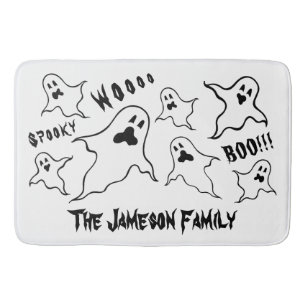 Personalised Spooky Halloween Ghosts Bath Mat