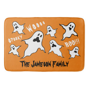 Personalised Spooky Halloween Ghosts Bath Mat