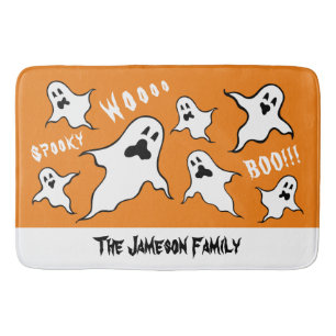 Personalised Spooky Halloween Ghosts Bath Mat
