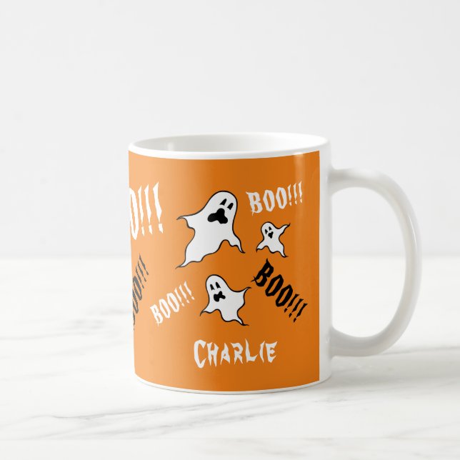 Personalised Spooky Halloween Ghosts Coffee Mug (Right)