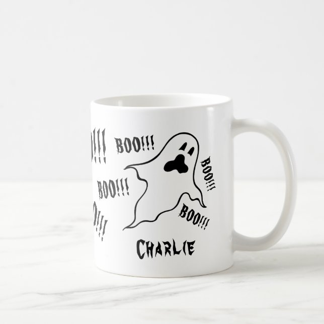 Personalised Spooky Halloween Ghosts Coffee Mug (Right)