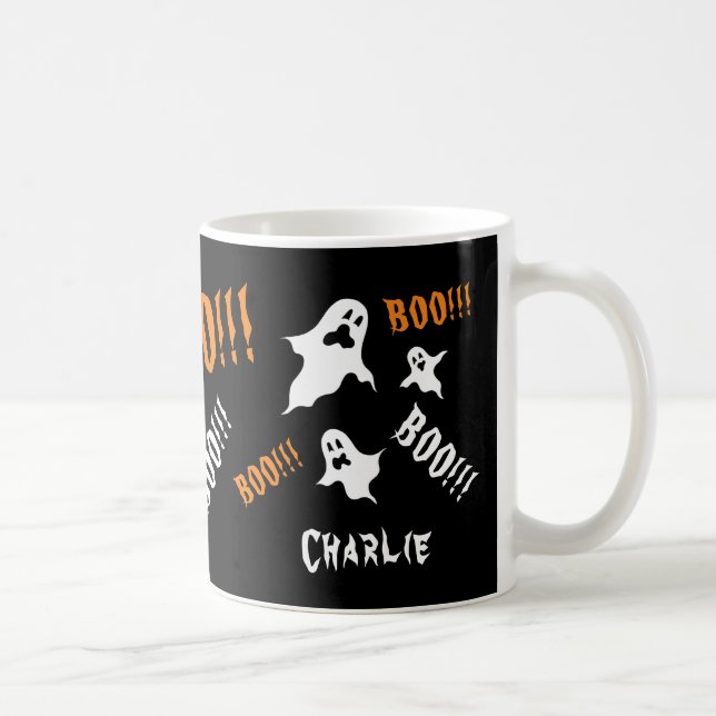 Personalised Spooky Halloween Ghosts Coffee Mug (Right)