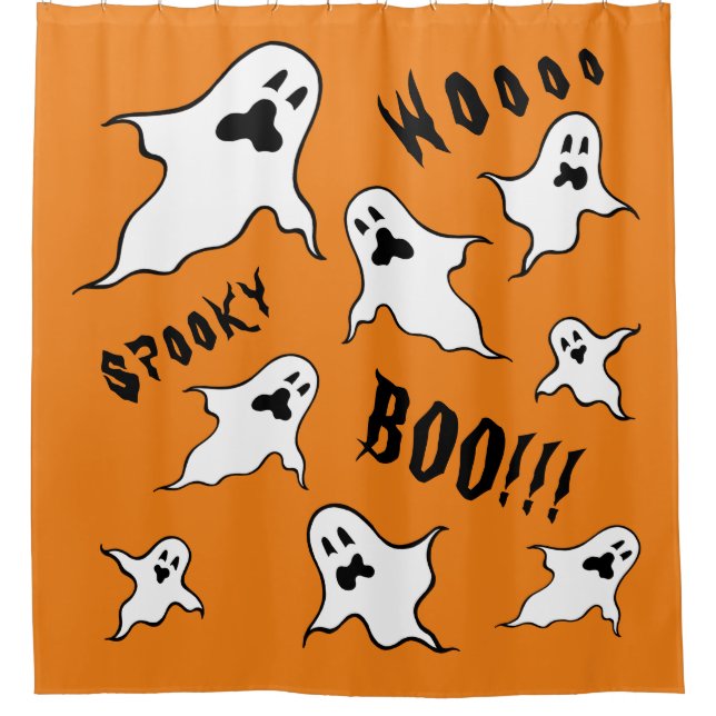 Personalised Spooky Halloween Ghosts  Shower Curta Shower Curtain (Front)