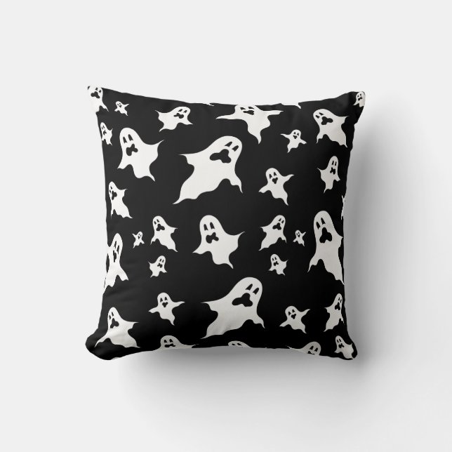 Personalised Spooky Halloween Ghosts Throw Cushion (Front)