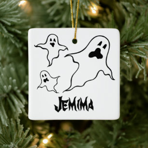 Personalised Spooky Halloween Ghosts Tree Ornament