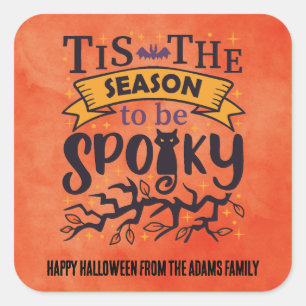 Personalised Spooky Halloween Square Sticker