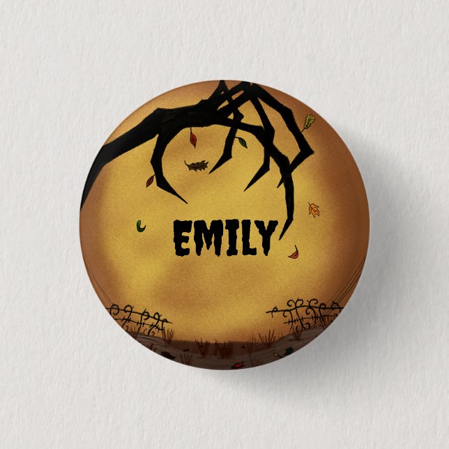 Personalised Spooky Hand Emo 3 Cm Round Badge (Front)