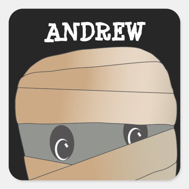 Personalised Spooky Mummy Halloween Sticker (Front)