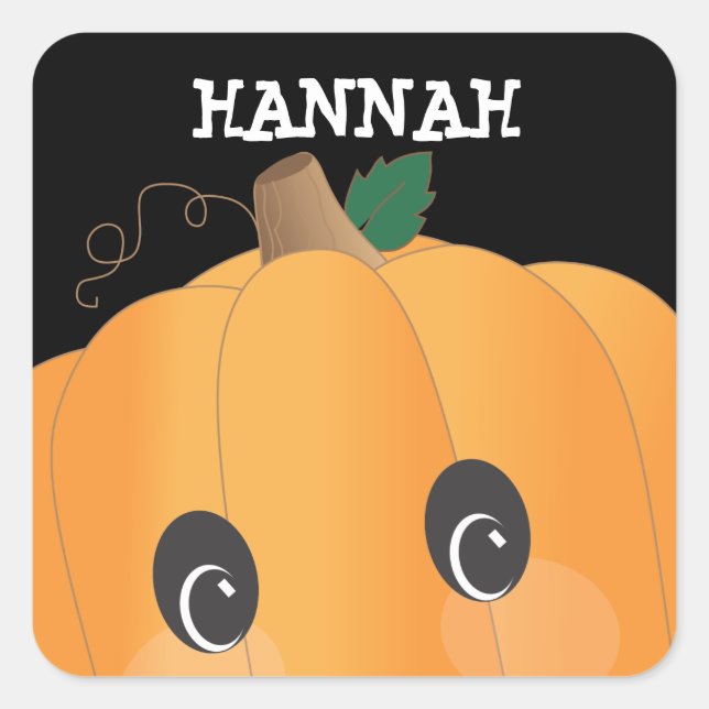 Personalised Spooky Pumpkin Halloween Sticker (Front)