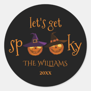 Personalised Spooky Pumpkins Halloween  Classic Round Sticker