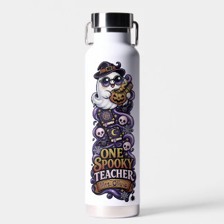 Personalised Spooky Teacher Ghost Water Bottle