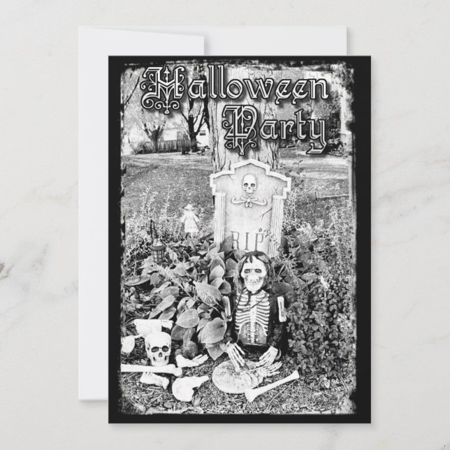 Personalised Spooky Tomb Halloween Party Invitation (Front)