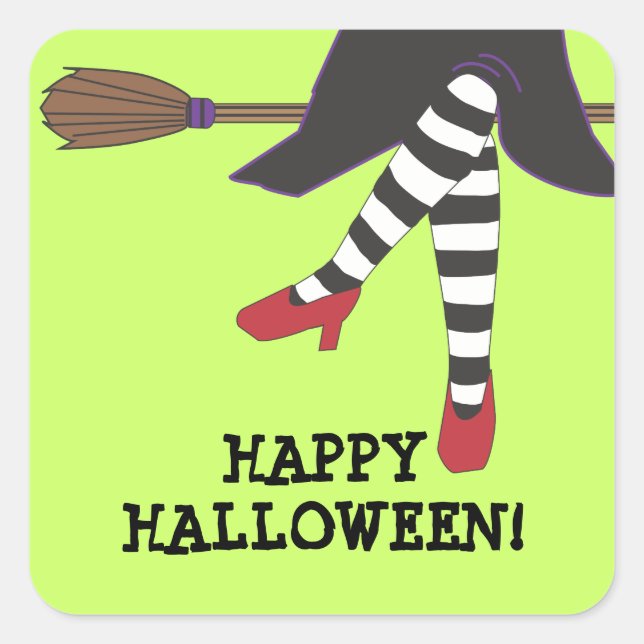 Personalised Spooky Witch Halloween Sticker (Front)
