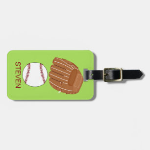 Personalised Sport Baseball ball and glove Luggage Tag