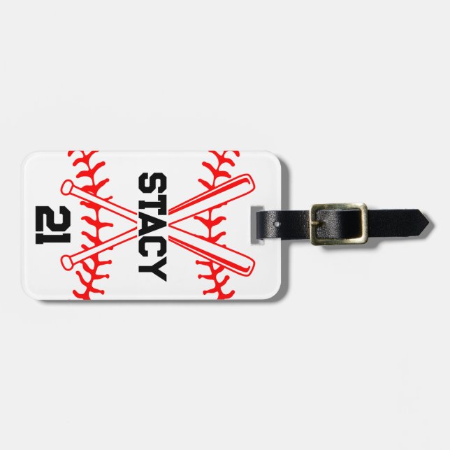 Personalised Sport Baseball Ball Bats  Luggage Tag (Front Horizontal)