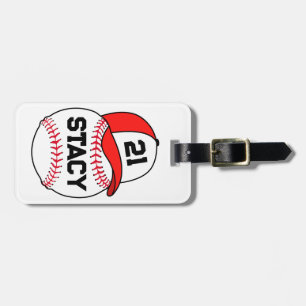 Personalised Sport Baseball Ball Hat Luggage Tag