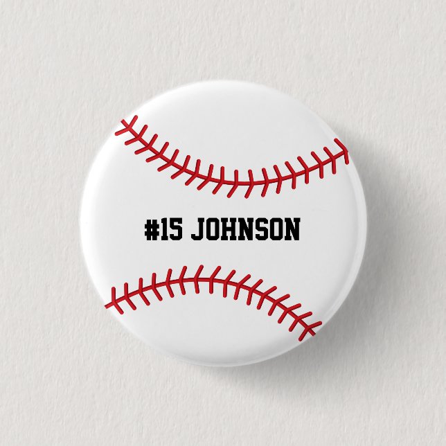 Personalised Sport Baseball / Softball  3 Cm Round Badge (Front)