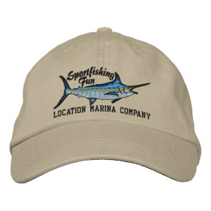 Personalised Sport Fishing Blue Marlin Embroidery Embroidered Hat