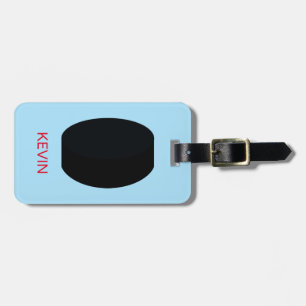 Personalised Sport Hockey puck Luggage Tag