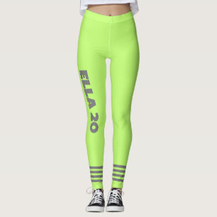 Personalised sport l Trendy light green neon Leggings
