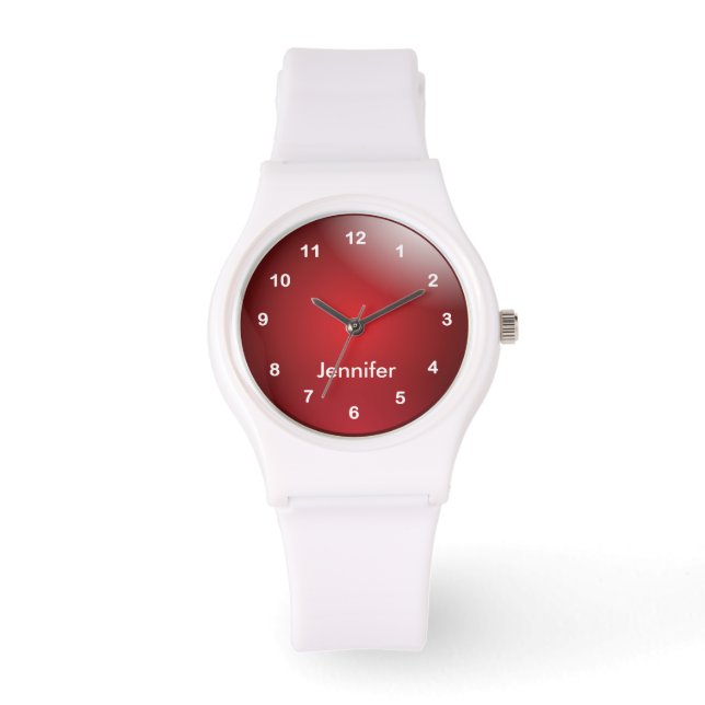 Personalised Sporting Red Design Watch (Front)