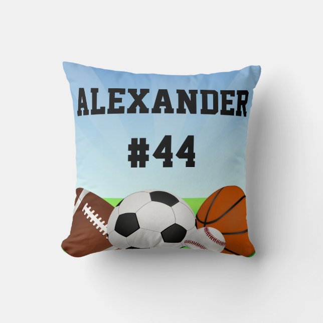 Personalised Sports All-Star Custom Name Pillow (Front)