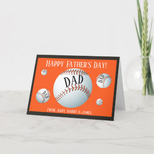 Personalised Sports Baseball Fathers Day Holiday Card