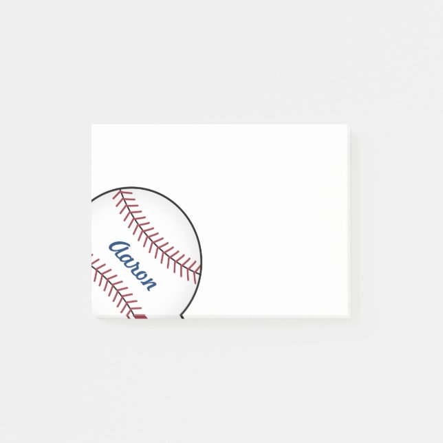 Personalised Sports Baseball Post It Notes Gift (Front)