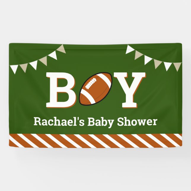 Personalised Sports Boy Football Baby Shower Banner (Horizontal)
