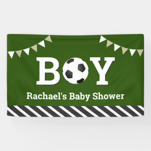 Personalised Sports Boy Soccer Baby Shower Banner