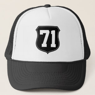 Personalised sports cap   Hat with number 71 1971