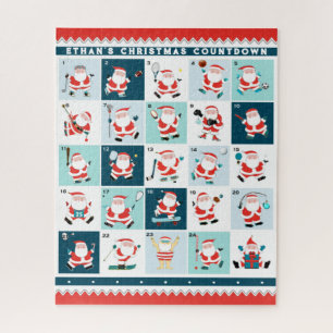 Personalised Sports Christmas Advent Calendar Jigsaw Puzzle