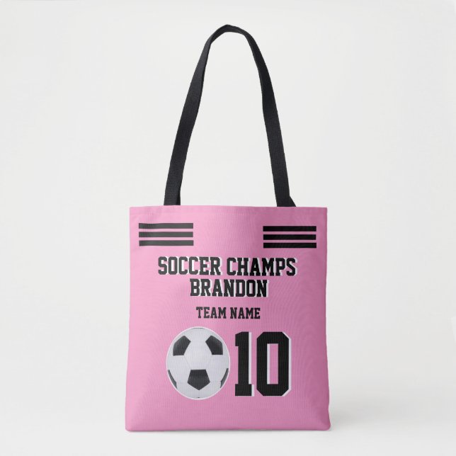 Personalised Sports Coach Pink Modern Tote Bag (Front)