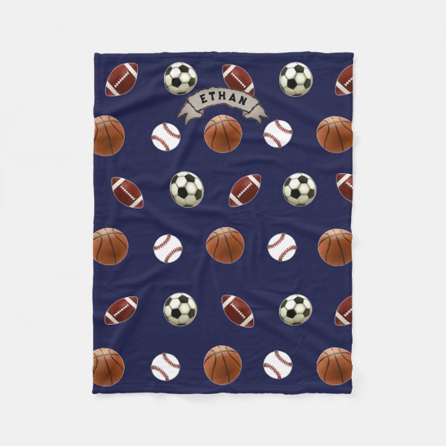 Personalised Sports Fleece Blanket (Front)