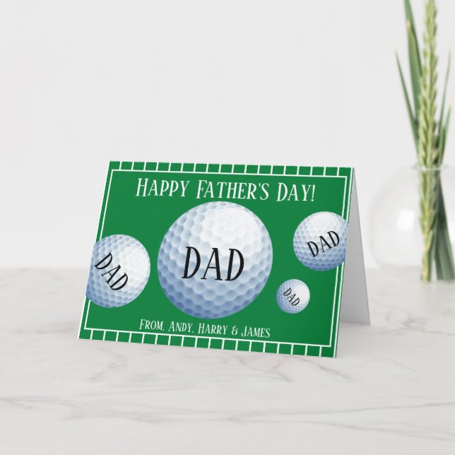 Personalised Sports Golf Fathers Day Holiday Card (Front)