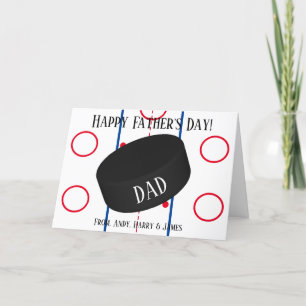 Personalised Sports Ice Hockey Fathers Day Holiday Card