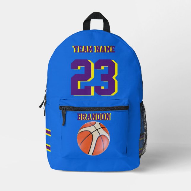 Personalised Sports Kids Printed Backpack (Front)