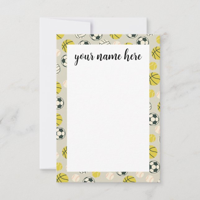 Personalised Sports Notecards (Front)