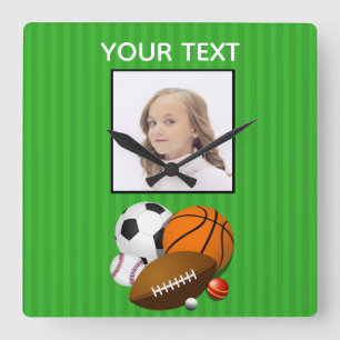 Personalised Sports Photo Acrylic Wall Clock