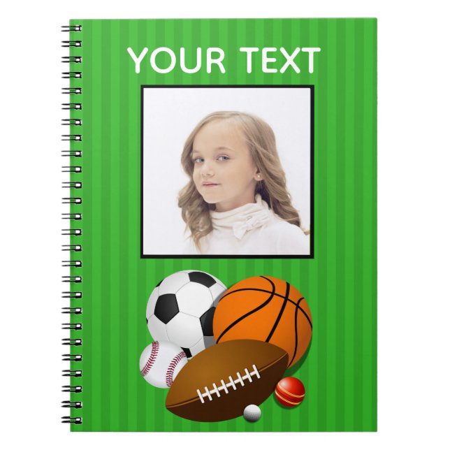 Personalised Sports Photo Notebook (Front)