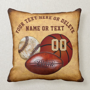 Personalised Sports Pillows, Cool Vintage Look Cushion