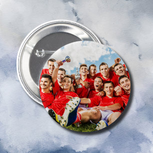 Personalised Sports Team Photo 3 Cm Round Badge