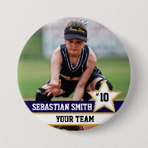 Personalised Sports Team Photo Buttons & Pins