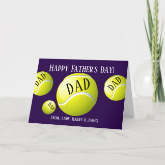 Personalised Sports Tennis Fathers Day Holiday Card