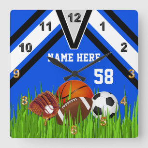 Personalised Sports Themed Room Decor Sports Clock