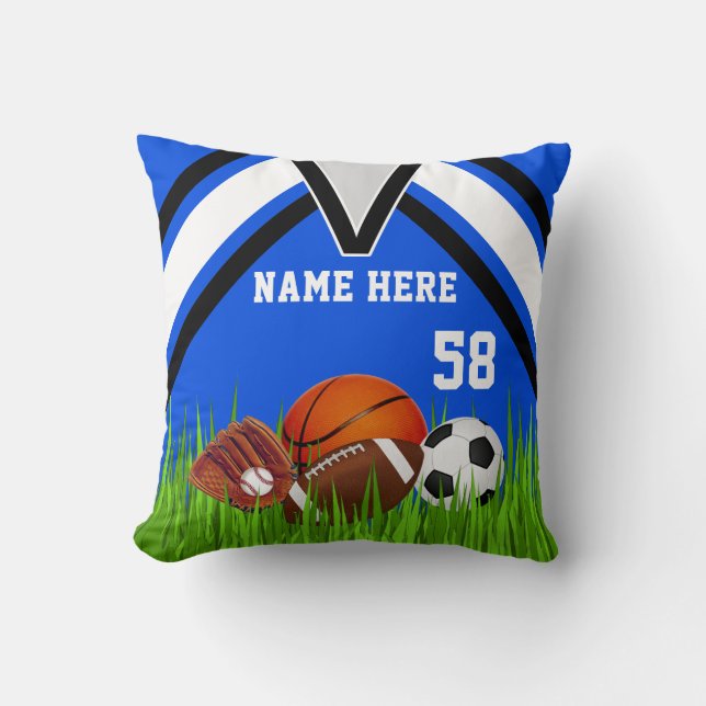 Personalised Sports Throw Pillows Your Name Number (Front)