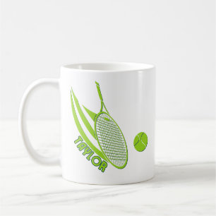 Personalised Sports With Name Tennis Coffee Mug