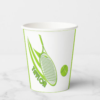 Personalised Sports With Name Tennis Paper Cups