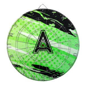 Personalised Sporty Green & Black  Dartboard