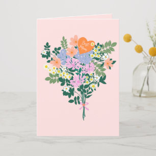 Personalised Spring Bouquet for best Mum Thank You Card